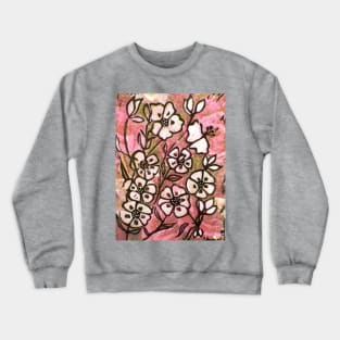 Pink Lady No .8 (Woodcut Print) Crewneck Sweatshirt
